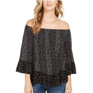 Style & Co Printed Off-The-Shoulder Top